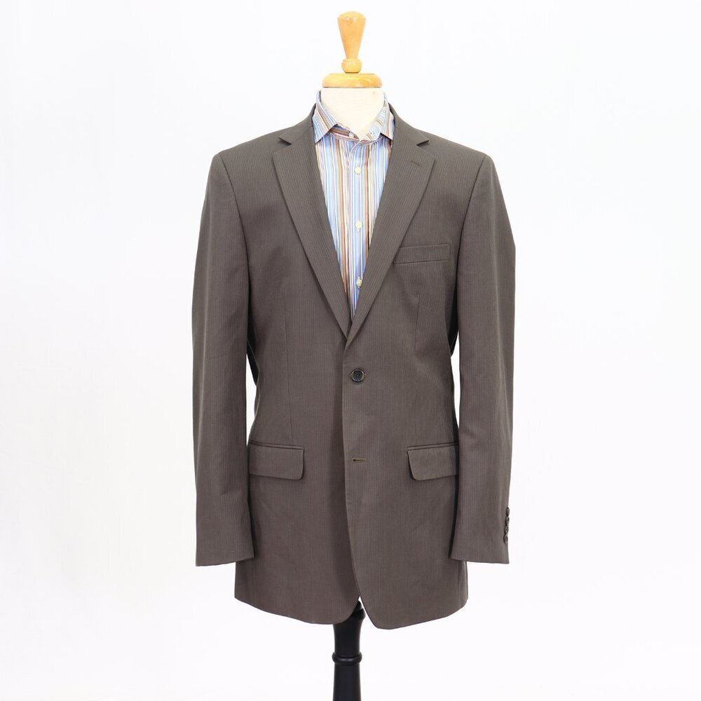 Pronto Uomo 42L Green Striped 2-Button Sport Coat Blazer Jacket P171